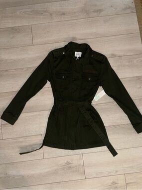 Market & Spruce Olive Utility Belted Jacket